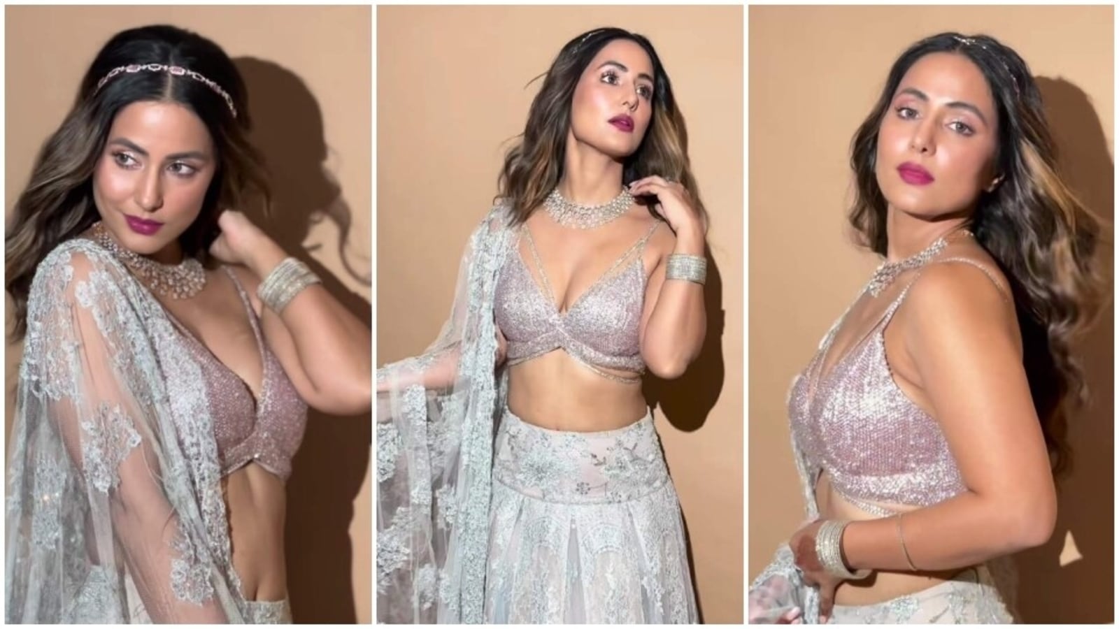 Hina Khan says 'won't let anyone dull my sparkle' as she shines in sultry  ivory lehenga. Watch new video | Fashion Trends - Hindustan Times