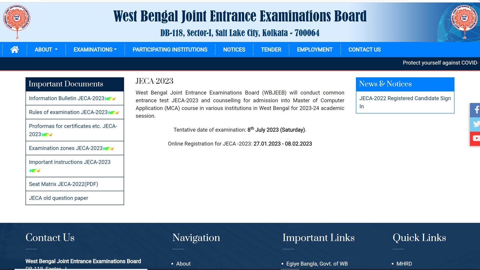 WBJEEB JECA-2023 registration to begin on January 27, apply at wbjeeb.in