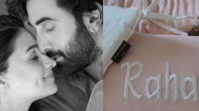 Alia Bhatt and Ranbir Kapoor (left); a picture Alia had shared of Raha Kapoor's bedding set. Alia Bhatt and Ranbir Kapoor (left); a picture Alia had shared of Raha Kapoor's bedding set.