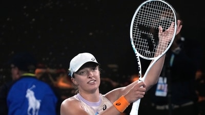 Iga Swiatek of Poland celebrates after defeating Camila Osorio of Colombia in their second round match at the Australian Open tennis championship in Melbourne, Australia, Wednesday, Jan. 18, 2023. (AP Photo/Dita Alangkara) (AP) Iga Swiatek of Poland celebrates after defeating Camila Osorio of Colombia in their second round match at the Australian Open tennis championship in Melbourne, Australia, Wednesday, Jan. 18, 2023. (AP Photo/Dita Alangkara) (AP)