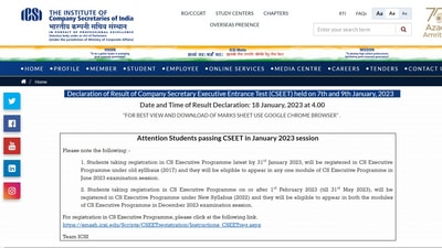 ICSI CSEET result 2023 released at icsi.edu ICSI CSEET result 2023 released at icsi.edu