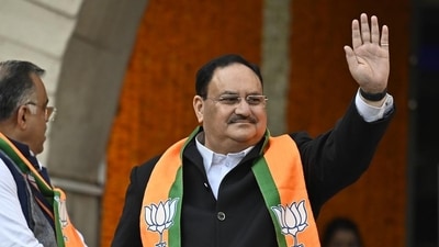 JP Nadda addressed the BJP’s two-day national executive committee meeting that began in New Delhi on Monday. (Hindustan Times) JP Nadda addressed the BJP’s two-day national executive committee meeting that began in New Delhi on Monday. (Hindustan Times)