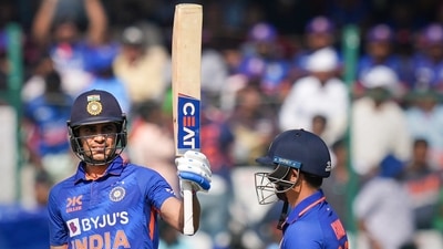Hyderabad: India's Shubman Gill celebrates his half-century in the 1st ODI (PTI) Hyderabad: India's Shubman Gill celebrates his half-century in the 1st ODI (PTI)