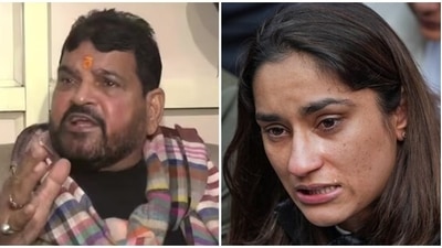 Wrestling Federation of India president Brij Bhushan Sharan Sharma and India's top wrestler wrestler Vinesh Phogat (ANI/PTI) Wrestling Federation of India president Brij Bhushan Sharan Sharma and India's top wrestler wrestler Vinesh Phogat (ANI/PTI)