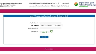 JEE Main 2023 Session 1 exam city intimation slip out at jeemain.nta.nic.in