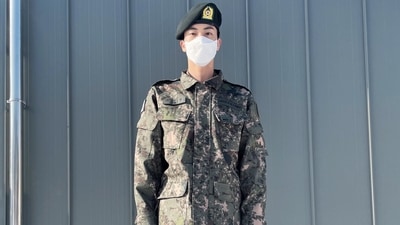 BTS: Jin has posted his first-ever pictures after joining the South Korean military service.