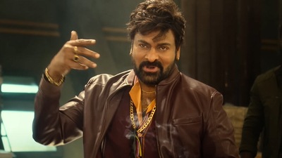 Chiranjeevi in a still from his Telugu film Waltair Veerayya. Chiranjeevi in a still from his Telugu film Waltair Veerayya.