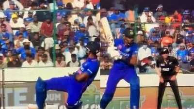 Screengrab of Hardik Pandya's SKY-like shots (Twitter) Screengrab of Hardik Pandya's SKY-like shots (Twitter)