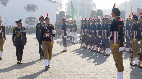 Chief of Defence Staff, General Anil Chauhan visits NCC Republic Day Camp, in New Delhi on Tuesday (ANI)