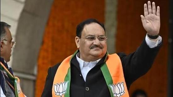 The tenure of JP Nadda as president of the Bharatiya Janata Party (BJP) was extended till June 2024 on Tuesday. (HT photo)