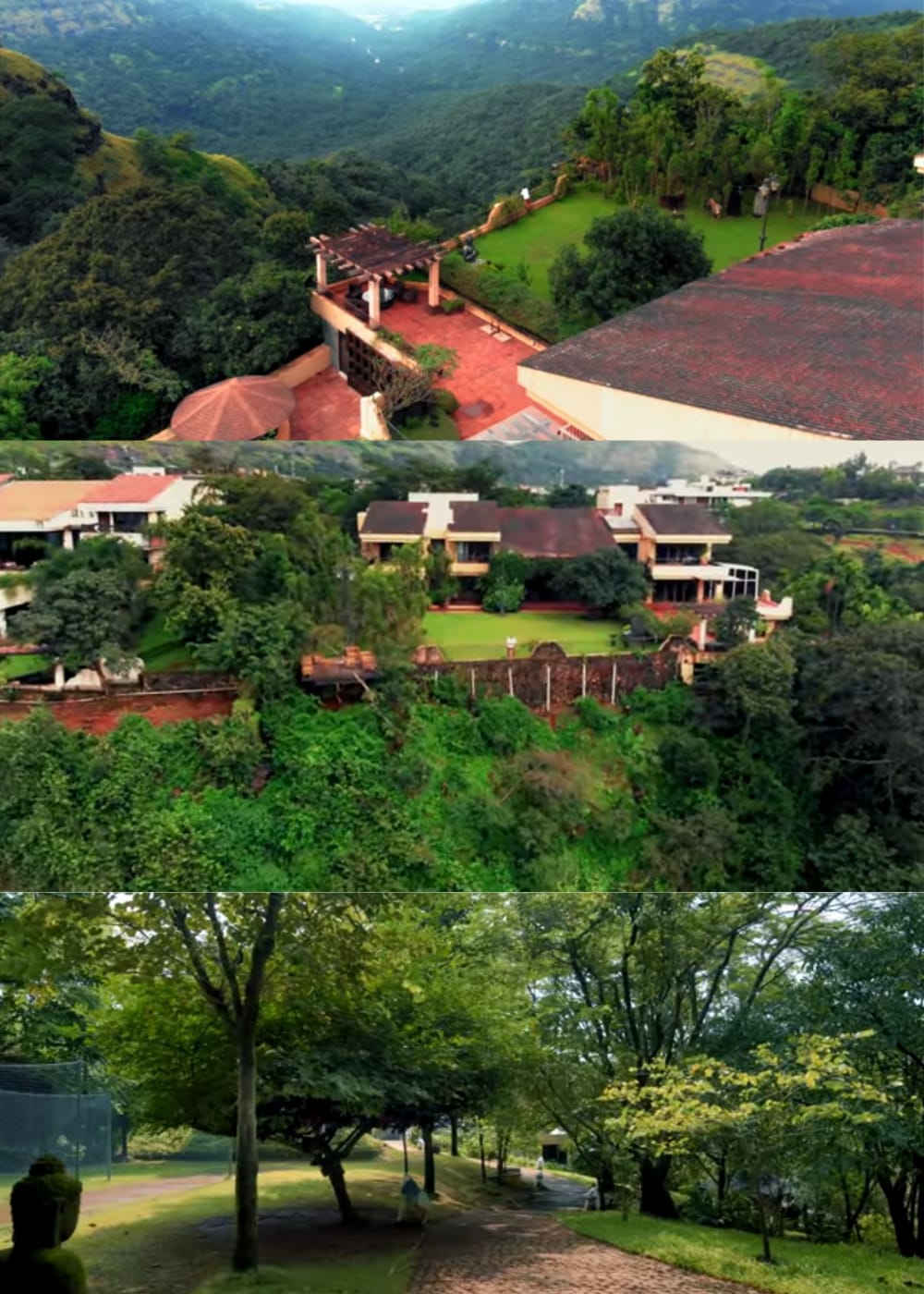 Suniel Shetty's Khandala home has an expansive lawn.