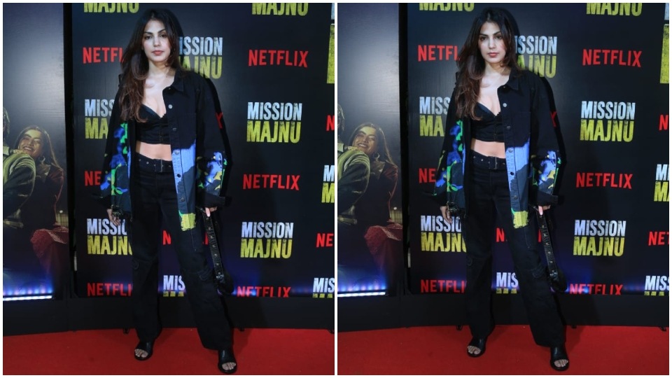 Rhea Chakraborty at Mission Majnu screening. (HT Photo/Varinder Chawla)