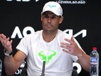 Rafael Nadal of Spain gestures during a press conference following his second round loss to Mackenzie McDonald of the U.S. at the Australian Open tennis championship in Melbourne, Australia, Wednesday, Jan. 18, 2023. (AP/PTI)(AP01_18_2023_000115A)(AP) Rafael Nadal of Spain gestures during a press conference following his second round loss to Mackenzie McDonald of the U.S. at the Australian Open tennis championship in Melbourne, Australia, Wednesday, Jan. 18, 2023. (AP/PTI)(AP01_18_2023_000115A)(AP)