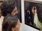 Ranbir Kapoor and Alia Bhatt saw their old photo with Katrina Kaif at an event in Mumbai on Wednesday. Ranbir Kapoor and Alia Bhatt saw their old photo with Katrina Kaif at an event in Mumbai on Wednesday.