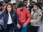Wrestlers Vinesh Phogat, Sakshi Malik and Bajrang Punia arrive to sit on 'dharna' to protest against the Wrestling Federation of India (WFI), at Jantar Mantar in New Delhi on Thursday, Wrestlers Vinesh Phogat, Sakshi Malik and Bajrang Punia arrive to sit on 'dharna' to protest against the Wrestling Federation of India (WFI), at Jantar Mantar in New Delhi on Thursday,