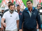 Former Reserve bank of India (RBI) governor Raghuram Rajan with Congress leader Rahul Gandhi as he joins the party's Bharat Jodo Yatra, in Sawai Madhopur on Wednesday. (ANI Photo)(AICC) Former Reserve bank of India (RBI) governor Raghuram Rajan with Congress leader Rahul Gandhi as he joins the party's Bharat Jodo Yatra, in Sawai Madhopur on Wednesday. (ANI Photo)(AICC)