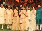 Mukesh Ambani and Nita Ambani’s son Anant Ambani is all set to tie the knot with Radhika Merchant in a grand ceremony. The couple, on Thursday, celebrated their engagement ceremony in their Mumbai residence, Antilia. Post the engagement festivities, Anant, Radhika and the Ambani family posed for pictures outside their residence.(Hindustan Times)