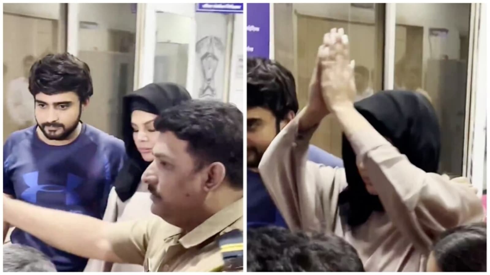 Rakhi Sawant strikes the Gangubai pose as she finally leaves police station, husband Adil saves her from paparazzi