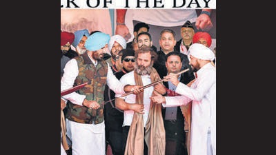 Addressing the rally Rahul said BJP-RSS policies “create fear” among the people. (PTI) Addressing the rally Rahul said BJP-RSS policies “create fear” among the people. (PTI)