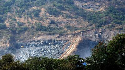Navi Mumbai, India - January 23, 2019: Sachin Mahtre a resident from Owe village in kharghar has filed RTI seeking information about deadline to stop the hill blasting work in the area at Kharghar in Navi Mumbai, India, on Wednesday, January 23, 2019. (Photo by Bachchan Kumar/ Hindustan Times) (Hindustan Times) Navi Mumbai, India - January 23, 2019: Sachin Mahtre a resident from Owe village in kharghar has filed RTI seeking information about deadline to stop the hill blasting work in the area at Kharghar in Navi Mumbai, India, on Wednesday, January 23, 2019. (Photo by Bachchan Kumar/ Hindustan Times) (Hindustan Times)