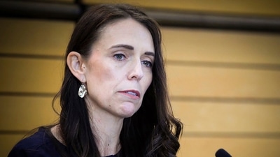 Holding back tears, Ms Ardern said she had no more in the tank to continue, adding that she was only human. (AP) Holding back tears, Ms Ardern said she had no more in the tank to continue, adding that she was only human. (AP)