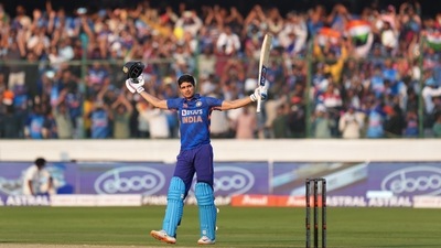 Gill is the fifth Indian batter to score a double century in the format (PTI) Gill is the fifth Indian batter to score a double century in the format (PTI)
