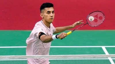 India's Lakshya Sen plays a shot during the men's singles badminton match against Denmark's Rasmus Gemke at the India Open 2023 (PTI) India's Lakshya Sen plays a shot during the men's singles badminton match against Denmark's Rasmus Gemke at the India Open 2023 (PTI)