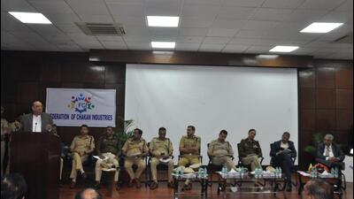 Pimpri-Chinchwad and Pune city police organise meeting with the Federation of Chakan Industries to discuss issues at Bridgestone company on Thursday. Police assure support to Chakan industries after directions from DyCM. (HT) Pimpri-Chinchwad and Pune city police organise meeting with the Federation of Chakan Industries to discuss issues at Bridgestone company on Thursday. Police assure support to Chakan industries after directions from DyCM. (HT)