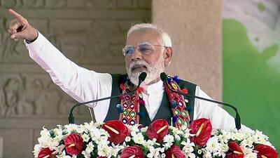 Prime Minister Narendra Modi addresses a public rally in Karnataka’s Kalaburagi on Thursday. (ANI) Prime Minister Narendra Modi addresses a public rally in Karnataka’s Kalaburagi on Thursday. (ANI)