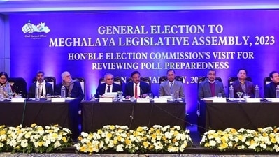 Before Wednesday's announcement of the poll schedule, an ECI team visited three northeastern states, including Meghalaya, to check preparedness. Before Wednesday's announcement of the poll schedule, an ECI team visited three northeastern states, including Meghalaya, to check preparedness.
