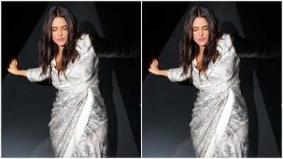Neha looked stunning as ever in a silk silver gown as she posed for the pictures and made her fans swoon. (Instagram/@nehadhupia) Neha looked stunning as ever in a silk silver gown as she posed for the pictures and made her fans swoon. (Instagram/@nehadhupia)
