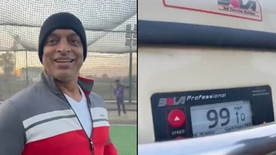 Screengrab from the video tweet by former fast bowler Shoaib Akhtar (Twitter) Screengrab from the video tweet by former fast bowler Shoaib Akhtar (Twitter)