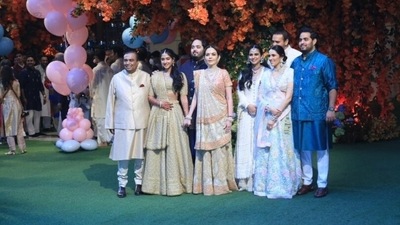 Radhika Merchant is daughter of Encore Healthcare CEO Viren Merchant and Shaila Merchant. Radhika and Anant’s roka ceremony was performed last month at Shrinathji Temple at Nathdwara in Rajasthan. Post that, they had a grand welcome back in Mumbai, followed by a party.&nbsp; (Hindustan Times)