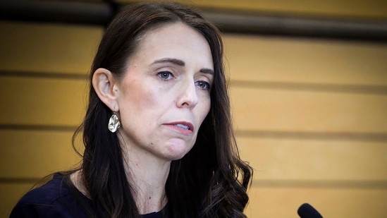 Jacinda Ardern: New Zealand Prime Minister Jacinda Ardern grimaces as she announces her resignation.(AP)