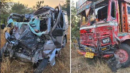 The truck allegedly came from the wrong side and hit the Eeco car. (Sourced)