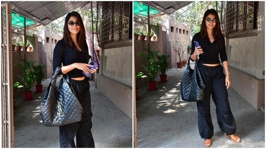 Pooja Hegde kickstarts Thursday in an all-black ensemble, slays fashion goals(HT Photos/Varinder Chawla)