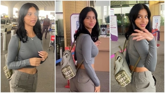 Suhana Khan returns to Mumbai in comfy grey trackpants and a
