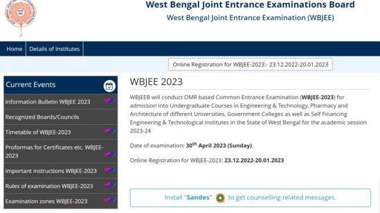 WBJEE 2023: Registration process to end tomorrow