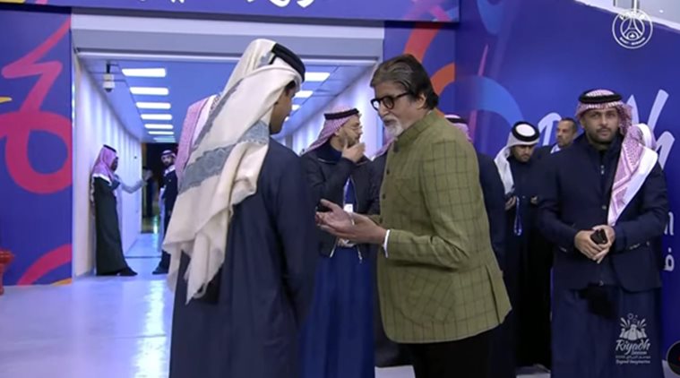Bollywood actor Amitabh Bachchan is at Riyadh to watch the match.
