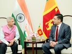 Union foreign affairs minister meets with his Sri Lankan counterpart Ali Sabry during his two-day visit to the country.(Twitter) Union foreign affairs minister meets with his Sri Lankan counterpart Ali Sabry during his two-day visit to the country.(Twitter)