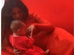 Priyanka Chopra with daughter Malti Marie during magazine shoot. Priyanka Chopra with daughter Malti Marie during magazine shoot.