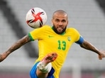 FILE - Brazil's Dani Alves kicks the ball during a men's soccer semifinal match at the 2020 Summer Olympics, Tuesday, Aug. 3, 2021, in Kashima, Japan. Brazilian soccer player Dani Alves has been arrested after being accused of sexually abusing a woman in Barcelona it was reported on Friday, Jan. 20, 2023. Police say the alleged act took place on Dec. 31 at a night club in Barcelona. (AP Photo/Andre Penner, File)(AP) FILE - Brazil's Dani Alves kicks the ball during a men's soccer semifinal match at the 2020 Summer Olympics, Tuesday, Aug. 3, 2021, in Kashima, Japan. Brazilian soccer player Dani Alves has been arrested after being accused of sexually abusing a woman in Barcelona it was reported on Friday, Jan. 20, 2023. Police say the alleged act took place on Dec. 31 at a night club in Barcelona. (AP Photo/Andre Penner, File)(AP)