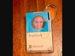 The image shows the ID card of the employee who was fired after 21 years from Microsoft.