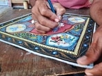 One of the oldest and most popular art forms of Odisha, the name 'Pattachitra' has evolved from the Sanskrit words 'patta' (canvas) and 'chitra' (picture).(ANI photo) One of the oldest and most popular art forms of Odisha, the name 'Pattachitra' has evolved from the Sanskrit words 'patta' (canvas) and 'chitra' (picture).(ANI photo)