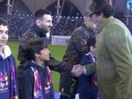 Cristiano Ronaldo and Lionel Messi shook hands with Amitabh Bachchan at the all-star game in Riyadh. Cristiano Ronaldo and Lionel Messi shook hands with Amitabh Bachchan at the all-star game in Riyadh.