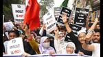 Members of Social Democratic Party of India (SDPI) protest against the remarks of suspended BJP spokesperson Nupur Sharma in Patna on June 9, 2022. (HT Photo) Members of Social Democratic Party of India (SDPI) protest against the remarks of suspended BJP spokesperson Nupur Sharma in Patna on June 9, 2022. (HT Photo)