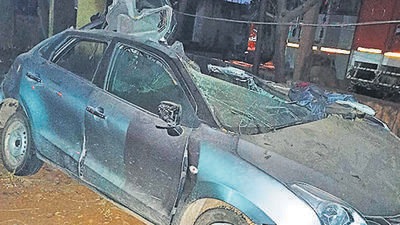 Three killed, 2 injured as car collides with truck on NH-48 Three killed, 2 injured as car collides with truck on NH-48