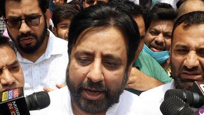 AAP MLA Amanatullah Khan and his supporters arrived at the spot where the South Delhi Municipal Corporation was undertaking a demolition operation and allegedly started creating a ruckus on May 12, 2022 (ANI File) AAP MLA Amanatullah Khan and his supporters arrived at the spot where the South Delhi Municipal Corporation was undertaking a demolition operation and allegedly started creating a ruckus on May 12, 2022 (ANI File)