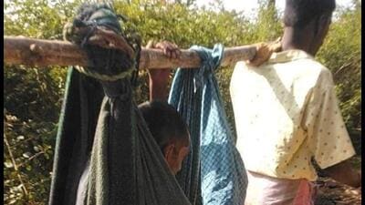 According to the locals, more than ten villages under the Male Mahadeshwara Hills Gram Panchayat do not have proper road facilities and transport systems. (HT Photo)