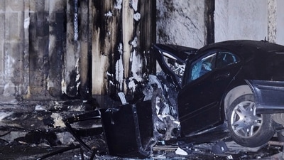 The automobile may also catch fire due to high speed impact and fuel leakage. (File) The automobile may also catch fire due to high speed impact and fuel leakage. (File)